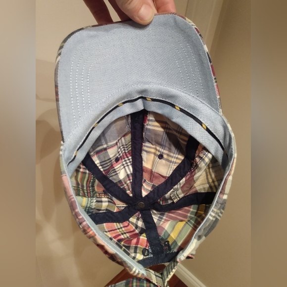 Polo Ralph Lauren Madras Cotton Plaid Patchwork Oxford Lined Hat Cap - Picture 6 of 7